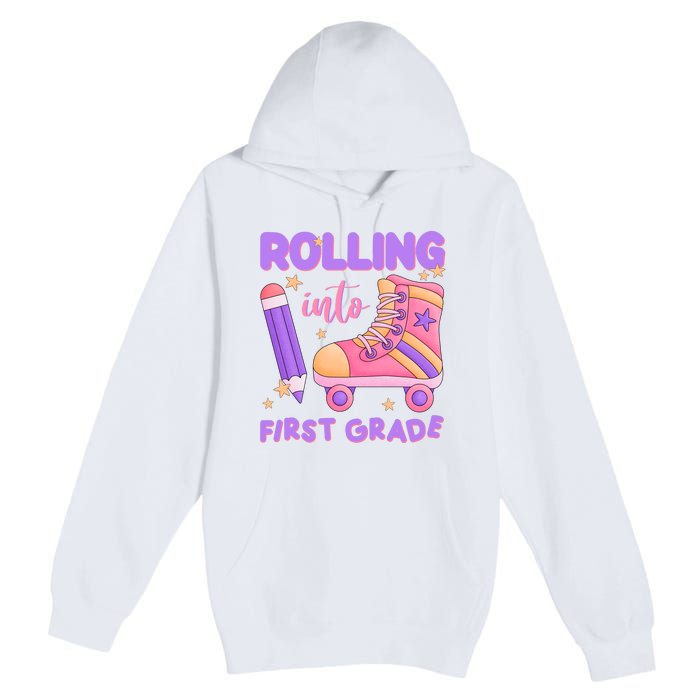 Rolling Into First Grade Cute Premium Pullover Hoodie