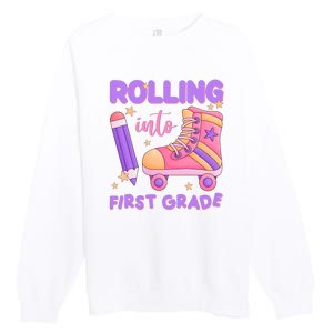 Rolling Into First Grade Cute Premium Crewneck Sweatshirt