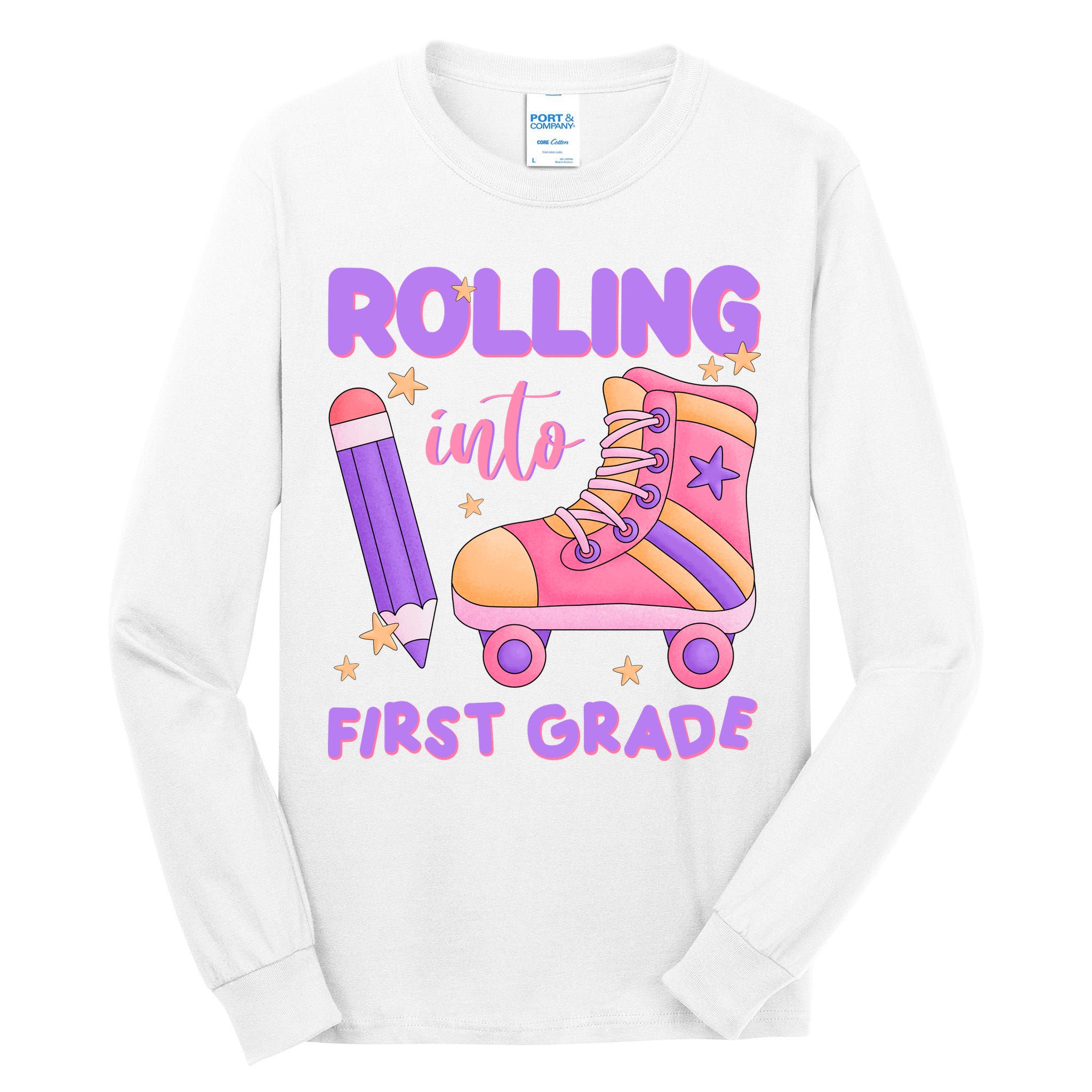 Rolling Into First Grade Cute Tall Long Sleeve T-Shirt