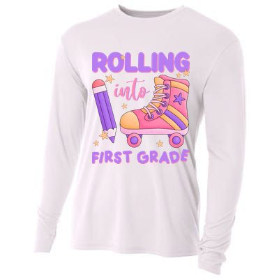 Rolling Into First Grade Cute Cooling Performance Long Sleeve Crew
