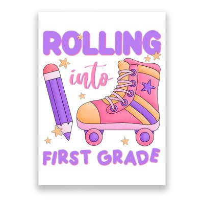 Rolling Into First Grade Cute Poster
