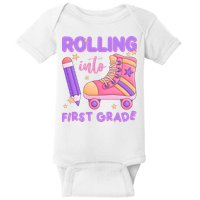 Rolling Into First Grade Cute Baby Bodysuit