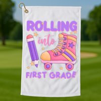 Rolling Into First Grade Cute Golf Towel