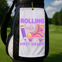 Rolling Into First Grade Cute Golf Towel