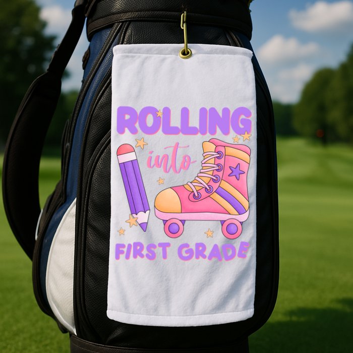 Rolling Into First Grade Cute Golf Towel
