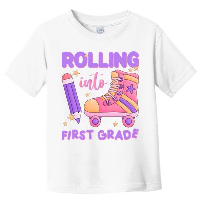 Rolling Into First Grade Cute Toddler T-Shirt