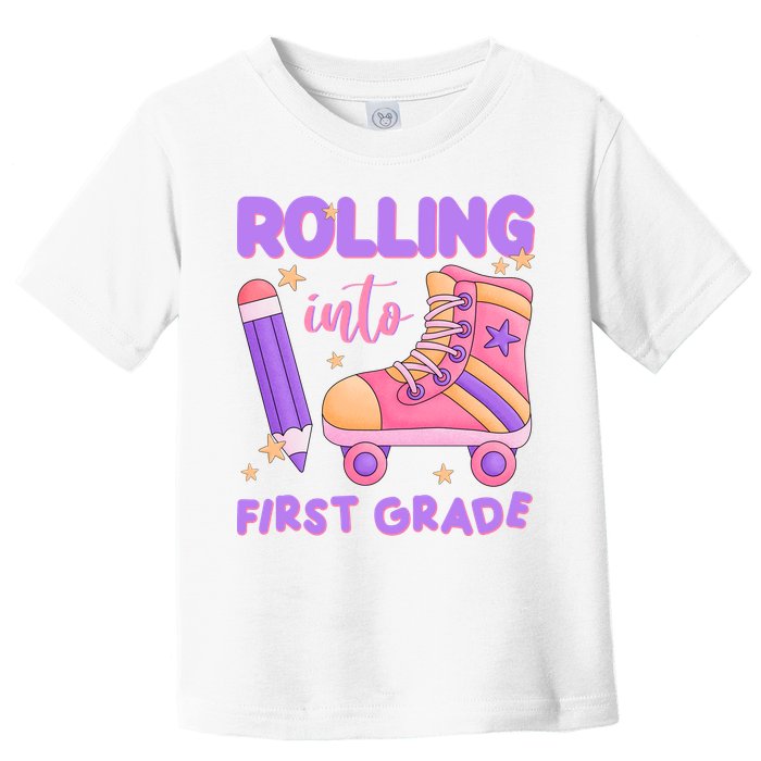 Rolling Into First Grade Cute Toddler T-Shirt