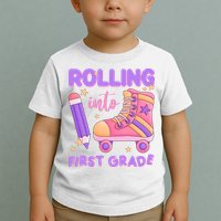 Rolling Into First Grade Cute Toddler T-Shirt