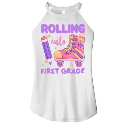 Rolling Into First Grade Cute Women's Perfect Tri Rocker Tank