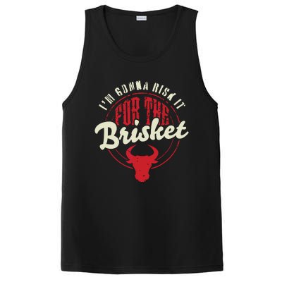 RISK IT FOR THE BRISKET Funny Meat Smoker Barbecue Chef BBQ PosiCharge Competitor Tank