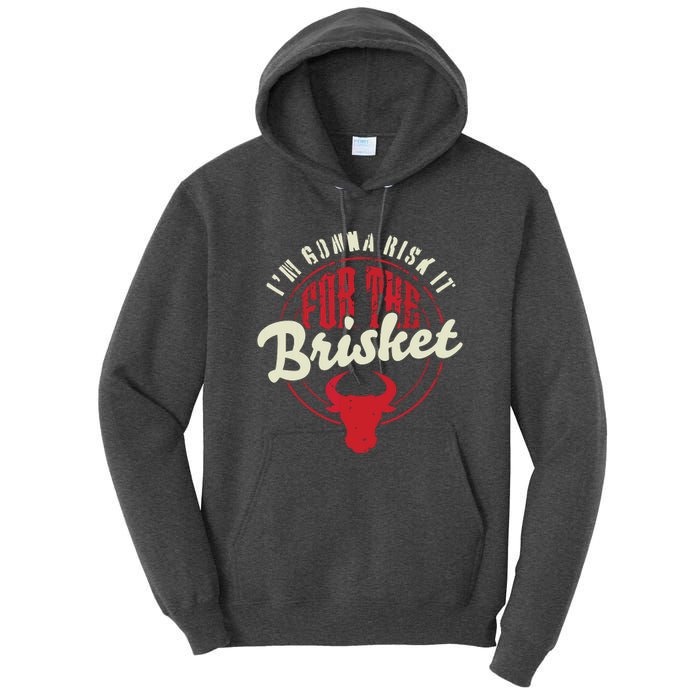 RISK IT FOR THE BRISKET Funny Meat Smoker Barbecue Chef BBQ Tall Hoodie