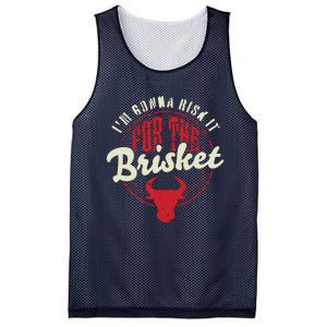 RISK IT FOR THE BRISKET Funny Meat Smoker Barbecue Chef BBQ Mesh Reversible Basketball Jersey Tank