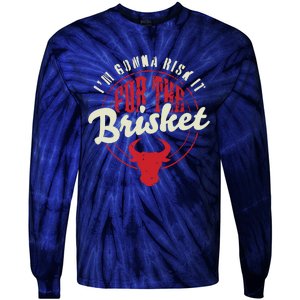 RISK IT FOR THE BRISKET Funny Meat Smoker Barbecue Chef BBQ Tie-Dye Long Sleeve Shirt