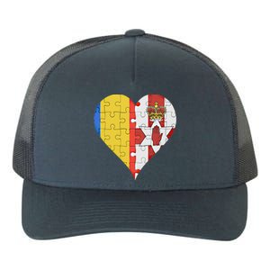 Roian Irish Flag Heart Gift Yupoong Adult 5-Panel Trucker Hat