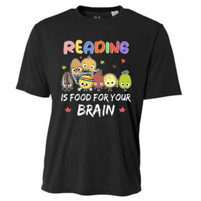 Reading Is Food For Your Brain Childrens Books Cooling Performance Crew T-Shirt