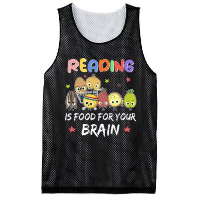 Reading Is Food For Your Brain Childrens Books Mesh Reversible Basketball Jersey Tank