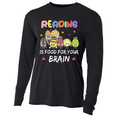 Reading Is Food For Your Brain Childrens Books Cooling Performance Long Sleeve Crew