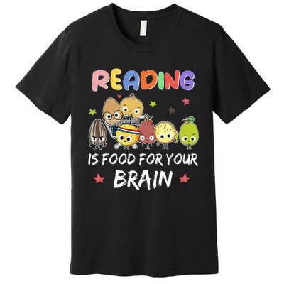 Reading Is Food For Your Brain Childrens Books Premium T-Shirt