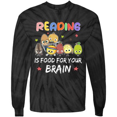 Reading Is Food For Your Brain Childrens Books Tie-Dye Long Sleeve Shirt