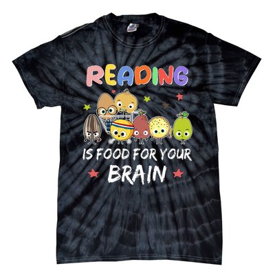 Reading Is Food For Your Brain Childrens Books Tie-Dye T-Shirt