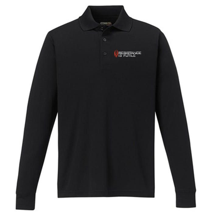 Resistance Is Futile Performance Long Sleeve Polo