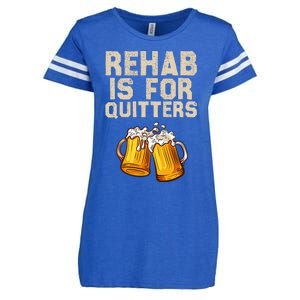 Rehab Is For Quitters Funny Alcohol Rehabilitation Beer Enza Ladies Jersey Football T-Shirt