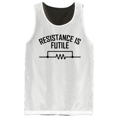 Resistance Is Futile Funny Electrical Engineering Nerd Mesh Reversible Basketball Jersey Tank