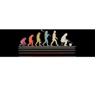 retro Ice Fishing Retro Style Evolution Of Man Bumper Sticker