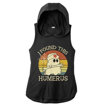 Retro I Found This Humerus Halloween Ghost Nurse Humorous Ladies PosiCharge Tri-Blend Wicking Draft Hoodie Tank