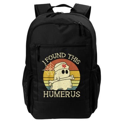 Retro I Found This Humerus Halloween Ghost Nurse Humorous Daily Commute Backpack