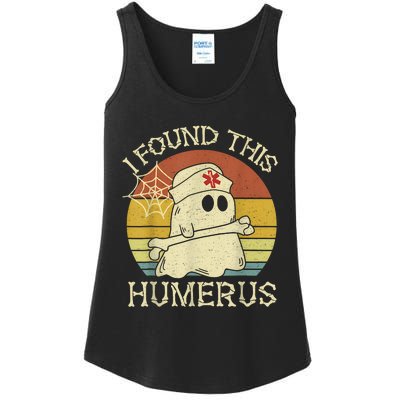 Retro I Found This Humerus Halloween Ghost Nurse Humorous Ladies Essential Tank