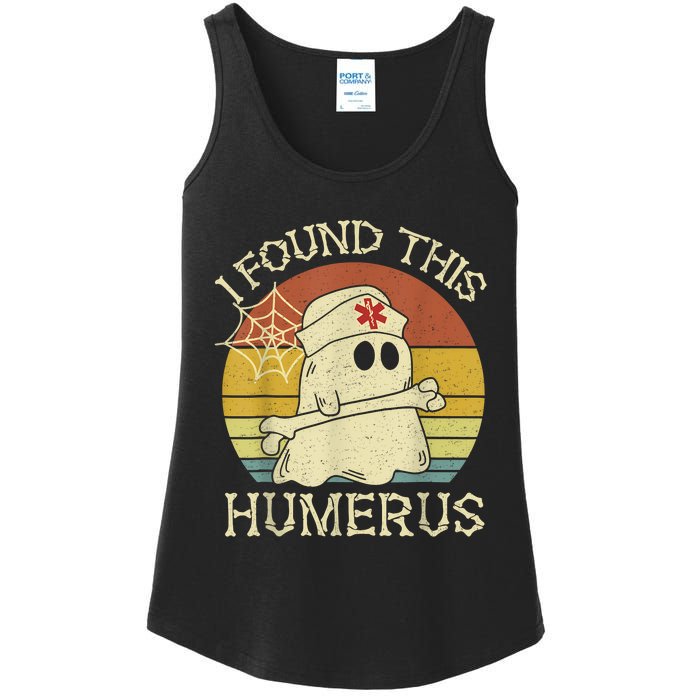 Retro I Found This Humerus Halloween Ghost Nurse Humorous Ladies Essential Tank