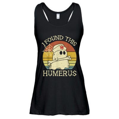 Retro I Found This Humerus Halloween Ghost Nurse Humorous Ladies Essential Flowy Tank