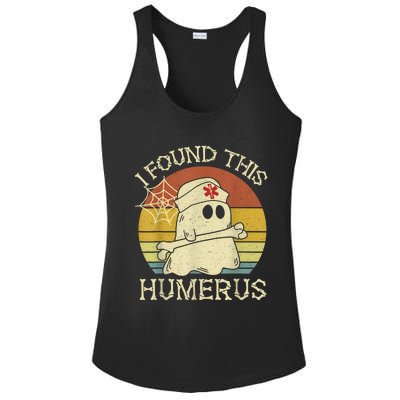 Retro I Found This Humerus Halloween Ghost Nurse Humorous Ladies PosiCharge Competitor Racerback Tank