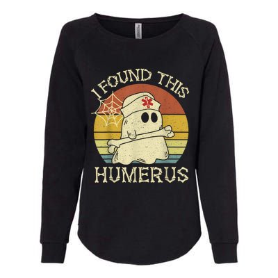 Retro I Found This Humerus Halloween Ghost Nurse Humorous Womens California Wash Sweatshirt