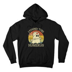 Retro I Found This Humerus Halloween Ghost Nurse Humorous Tall Hoodie