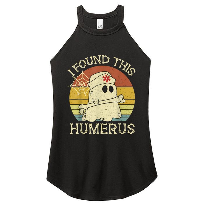 Retro I Found This Humerus Halloween Ghost Nurse Humorous Women's Perfect Tri Rocker Tank