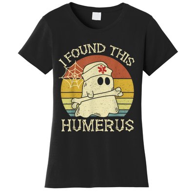 Retro I Found This Humerus Halloween Ghost Nurse Humorous Women's T-Shirt