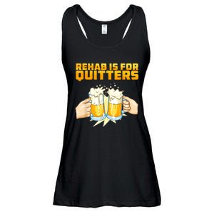 Rehab Is For Quitters Funny Rehabilition Wine Beer Lovers Ladies Essential Flowy Tank