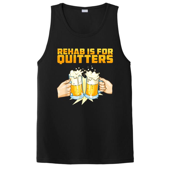 Rehab Is For Quitters Funny Rehabilition Wine Beer Lovers PosiCharge Competitor Tank