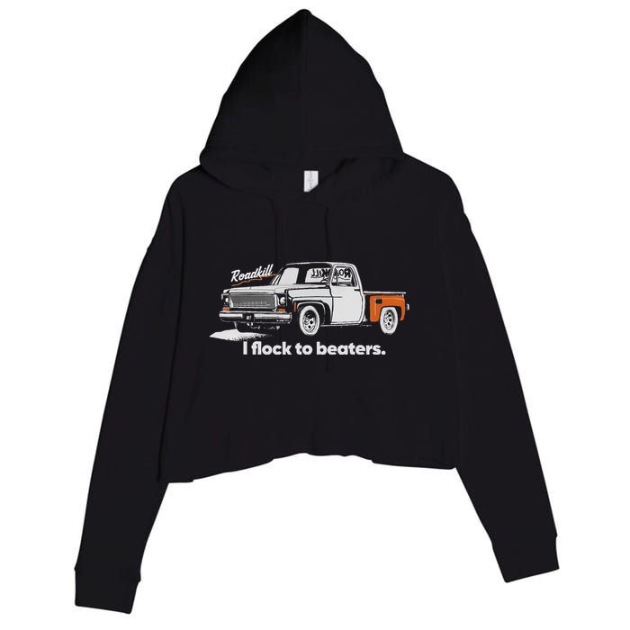 Roadkill I Flock To Beaters Crop Fleece Hoodie