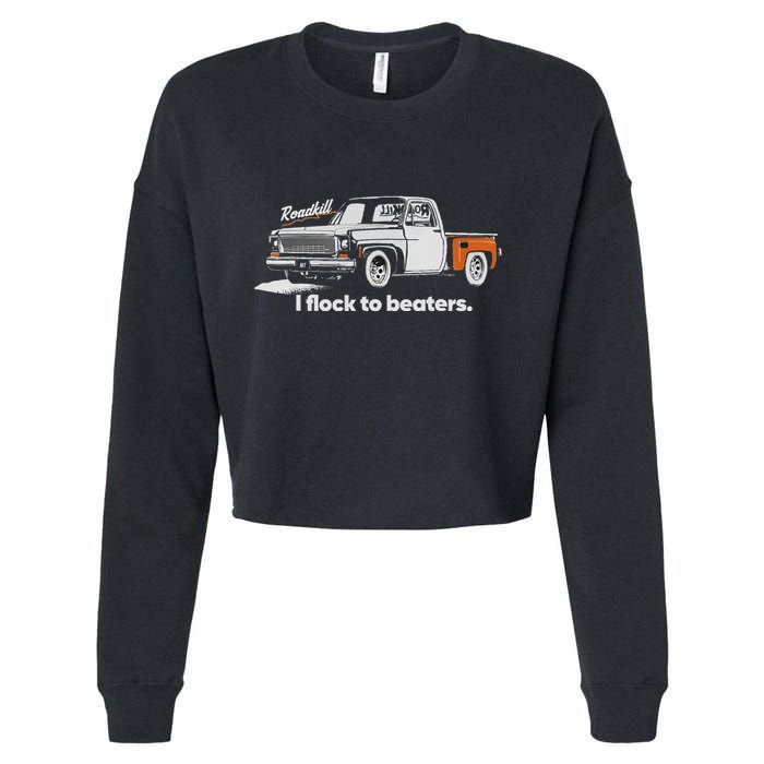 Roadkill I Flock To Beaters Cropped Pullover Crew