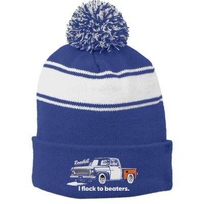 Roadkill I Flock To Beaters Stripe Pom Pom Beanie