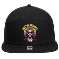 Rizzin Indeed Funny Jesus He Is Rizzin Easter Christian 7 Panel Mesh Trucker Snapback Hat