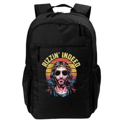 Rizzin Indeed Funny Jesus He Is Rizzin Easter Christian Backpack