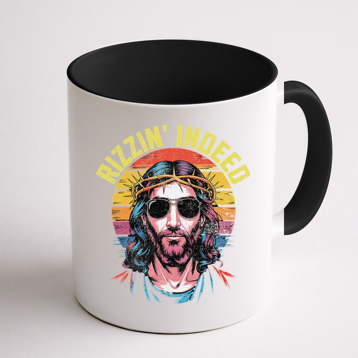 Rizzin Indeed Funny Jesus He Is Rizzin Easter Christian Mug