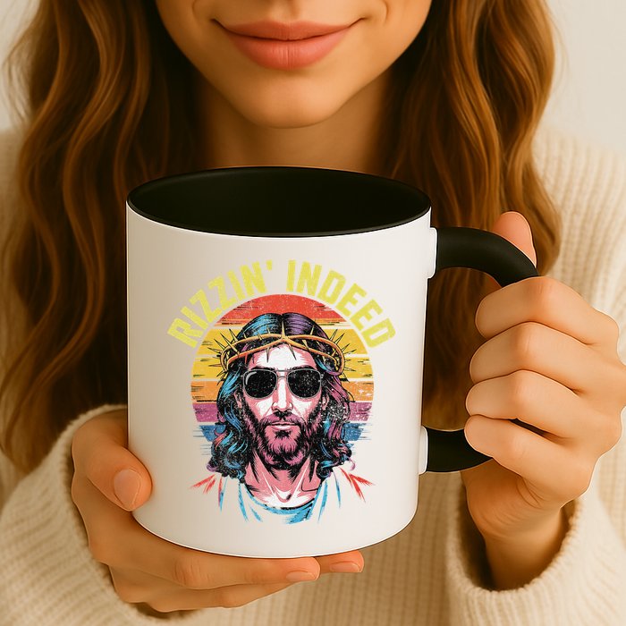 Rizzin Indeed Funny Jesus He Is Rizzin Easter Christian Mug