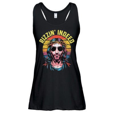 Rizzin Indeed Funny Jesus He Is Rizzin Easter Christian Ladies Essential Flowy Tank