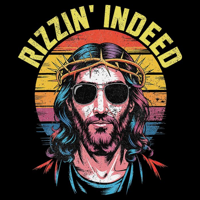 Rizzin Indeed Funny Jesus He Is Rizzin Easter Christian Poster
