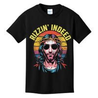 Rizzin Indeed Funny Jesus He Is Rizzin Easter Christian Kids T-Shirt